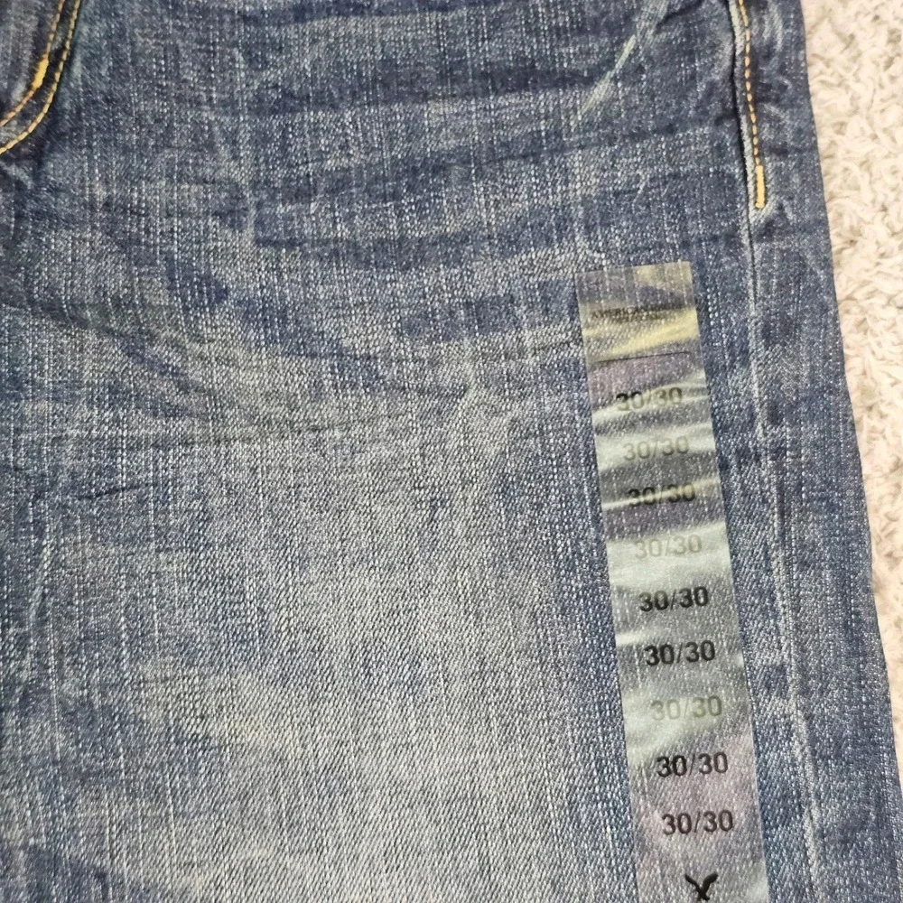 American Eagle Original Straight Jeans Mens 30x30 Blue Medium Vintage Wash Denim
